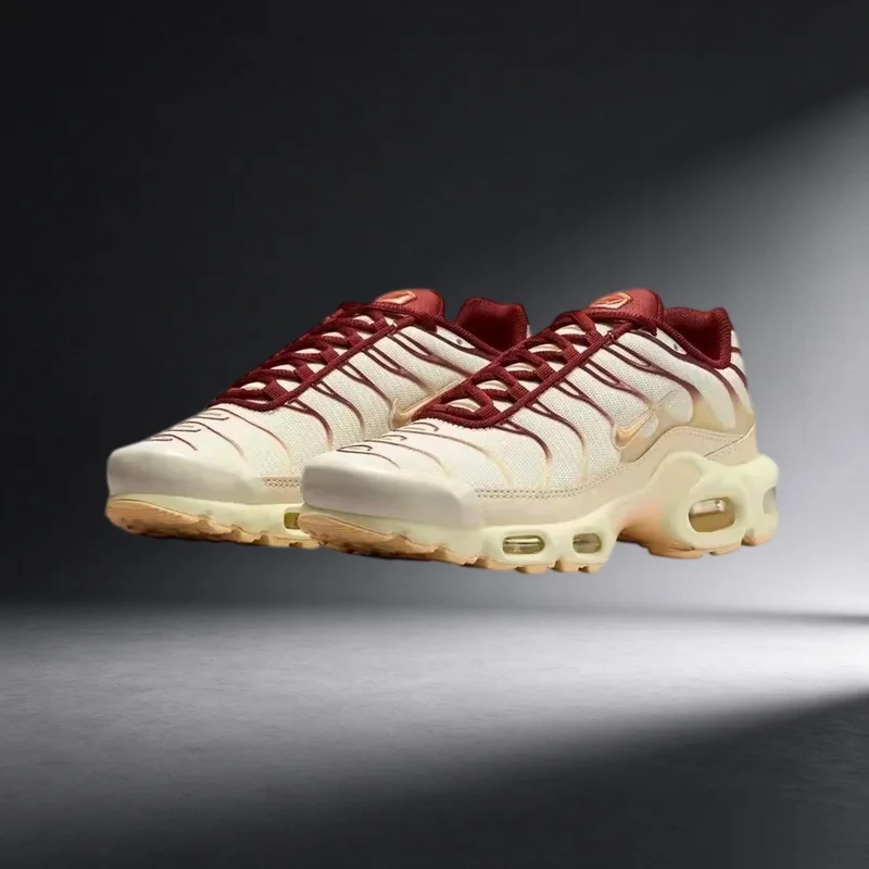 Nike Air Max Plus TN Men's Sail Team Red Gold Air Cushion Comfortable Casual Running Shoes Nike Sneakers FQ2765-100