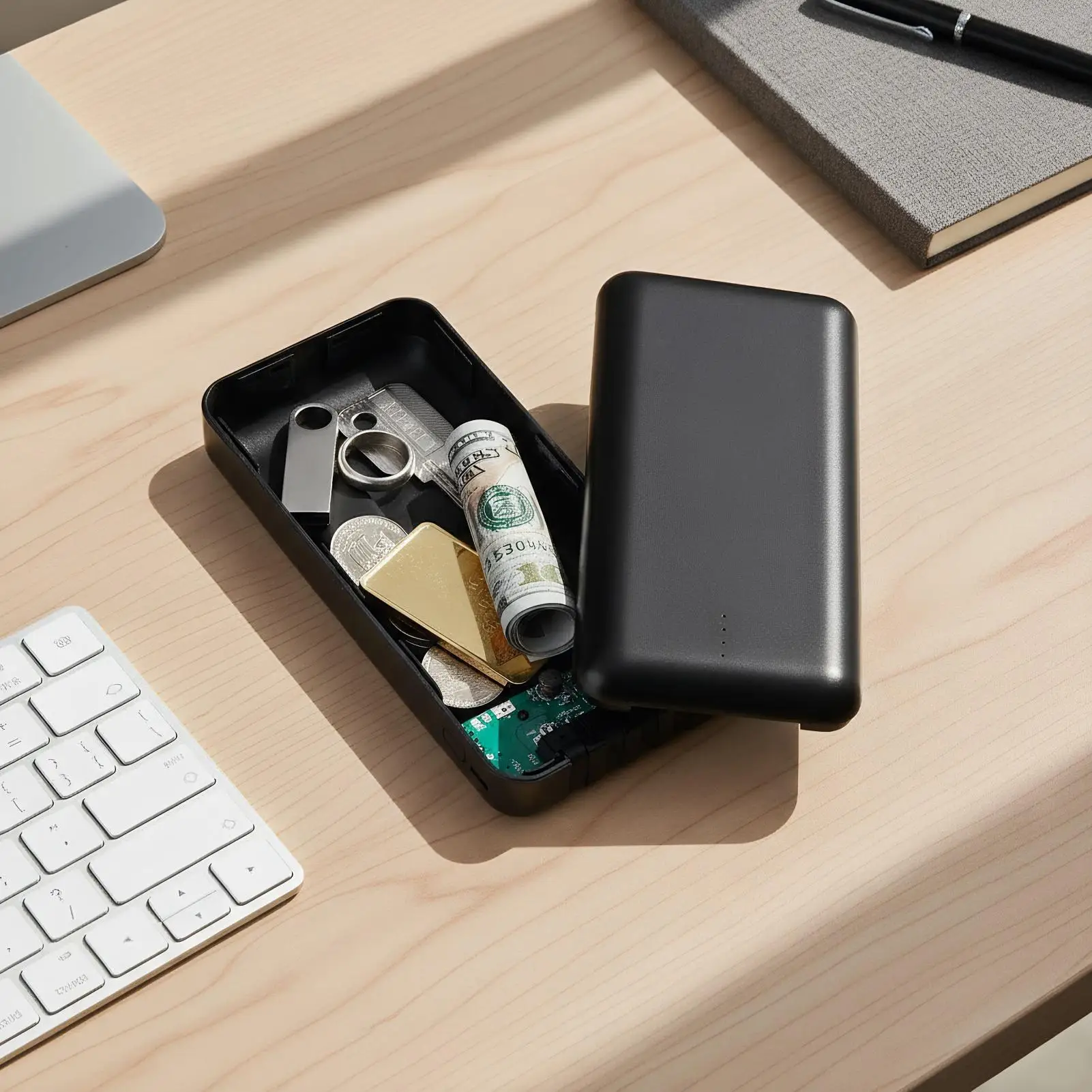 حافظة تصميم بنك الطاقة الآمنة السرية، تصميم بنك الطاقة، عناصر مخبأة سرية للمنزل، مجوهرات السلامة، الأشياء الثمينة، الطائرة النقدية