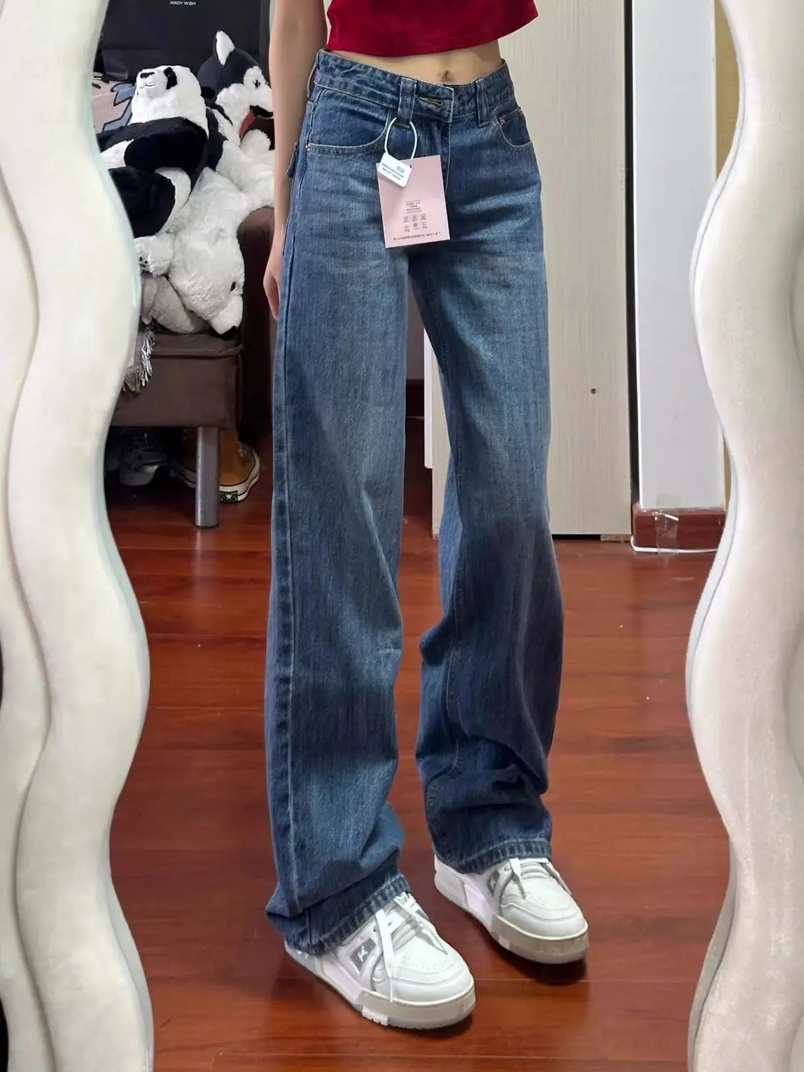 Wide Leg Pants Linen Woman Womens Spring-Summer Crossover Lightweight Wide-Leg Minimalist High-Street Outdoor Music Festival Ins