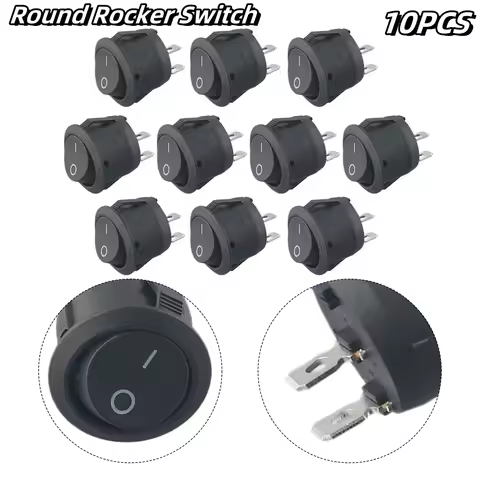 5/10PCS 12v Round Rocker Switch ON/OFF 2 Pin SPST Camper Van Caravan Boat Motorhome Lights Rocker Switches