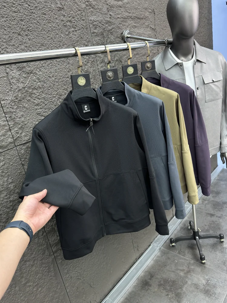 

Svip Sli Spor, мужской удобный однотонный повседневный джемпер с воротником-стойкой, весна-осень, открытый кардиган, толстовка, верхняя одежда