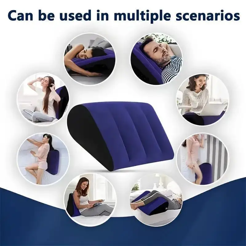 1Pcs Multifunctional Inflatable Wedge Pillow Sofa Cushion Positions Support Air Pillow Triangular Pillow Night Bed Game Cushion