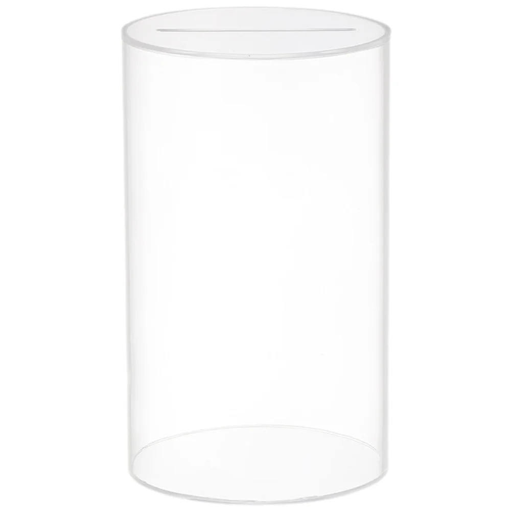 Transparent Acrylic Savings Jar Clear Coin Storage Box for Cash Keeping Desktop Money Holder for Home Study Room Decoration