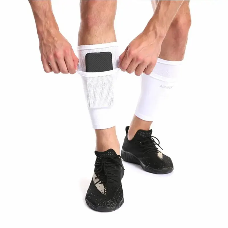 Football Knee Brace Double Breathable Leg Socks for MEN\'S Mid-tube Leg Socks Fixed Sleeve Plate Set Non-slip Socks