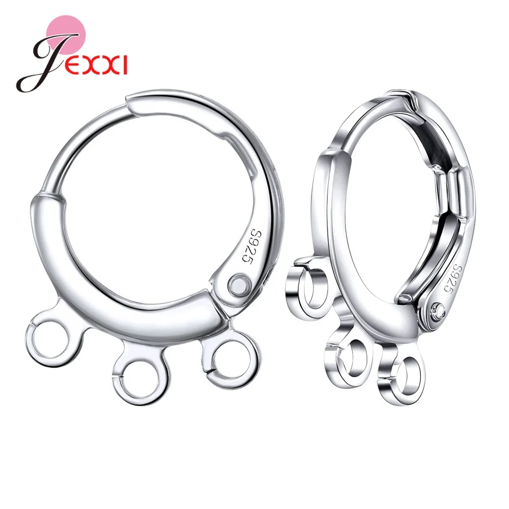 Good Quality Women Fashion Round Hoop Earring Finding Huggies 10PCS 925 Silver Needle DIY Handmake Jewelry Accessory Wholesale