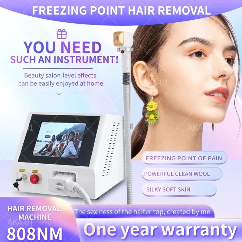 

Diode L-aser Hair Removal L-aser Machine 808nm 755nm 1064nm Ice Platinum Cooling Head Painless Laser Face Body Epilator With CE