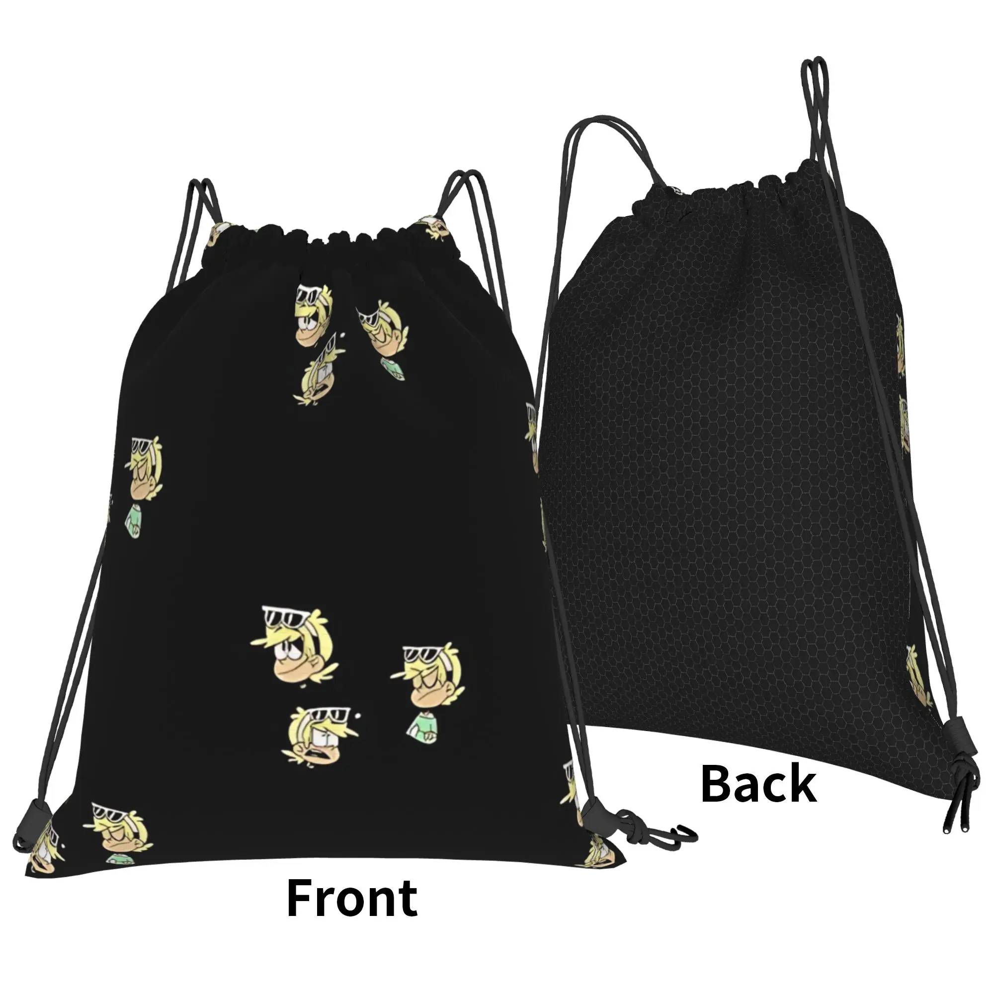 The loud house cheerful cartoon  Portable Sports Riding Gym Drawstring Storage Sporty Backpacks