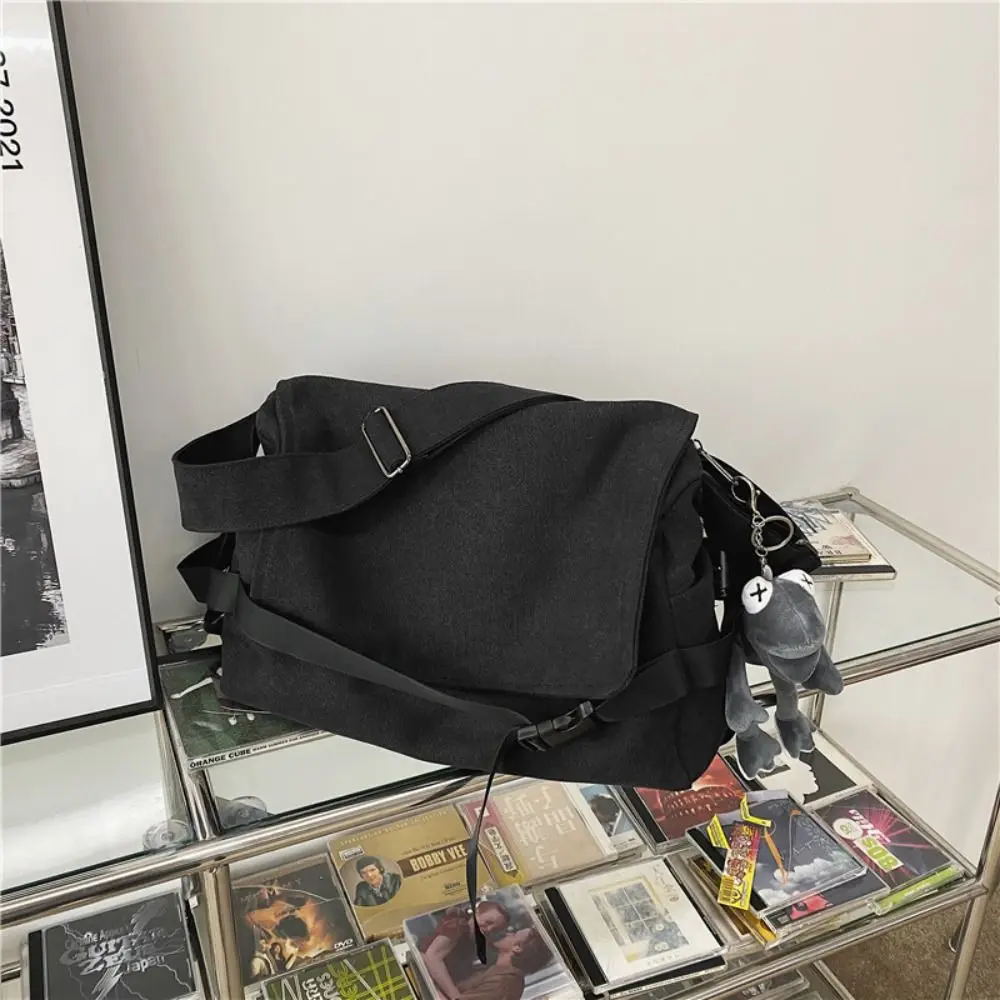 Canvas Crossbody bag for Men and Women Unisex Multi-purpose Large Capacity Simple Mailman Bag Casual Messenger Bags for School