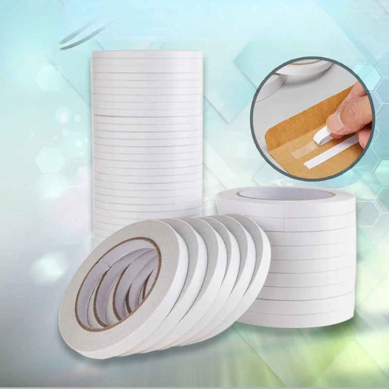 

6 рулонов двусторонней клейкой ленты, прозрачная, без остатков, прочная для изготовления карточек для скрапбукинга, деревянные, пластиковые поверхности, сверхпрочная