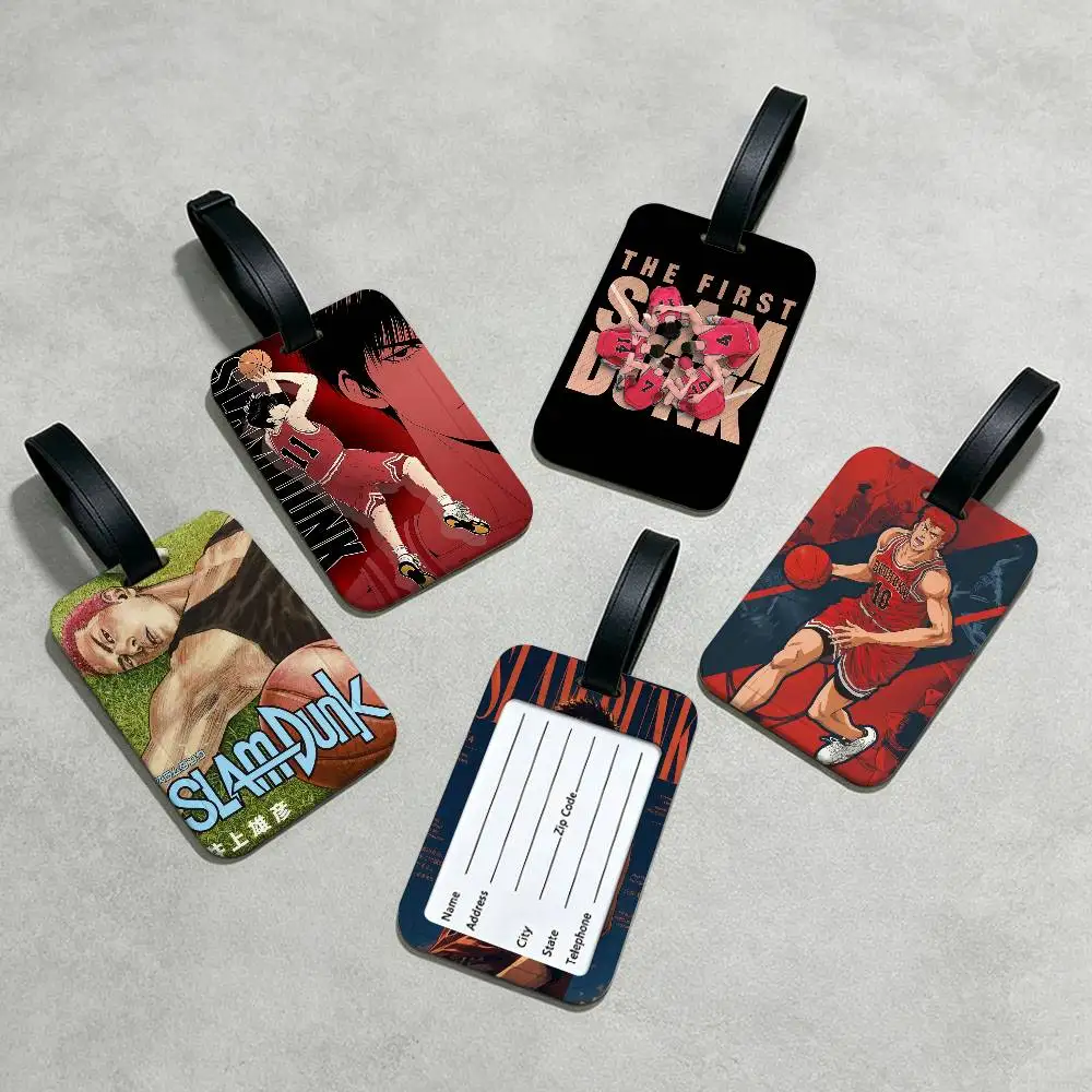 Japanese Cartoon S-Slams D-Dunk Waterproof Information Card Sleeve PVC Luggage Tag Anti lost Identifier For Suitcase Handbag