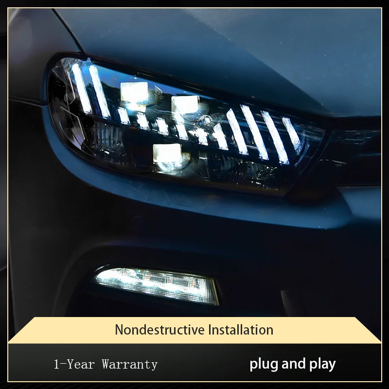 

Автомобильные фары для 2009-2015 VW Volkswagen Scirocco, передняя фонарь DRL, передняя фара, сигнал поворота, лампа проектора, автомобильные аксессуары