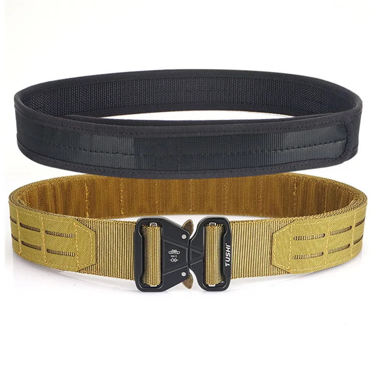 

Tactical Belt Quick Release Gun Belt Load-bearing System Gear Belt Laser-cut Molle Slots Modular Attachments Duty Belt Mission
