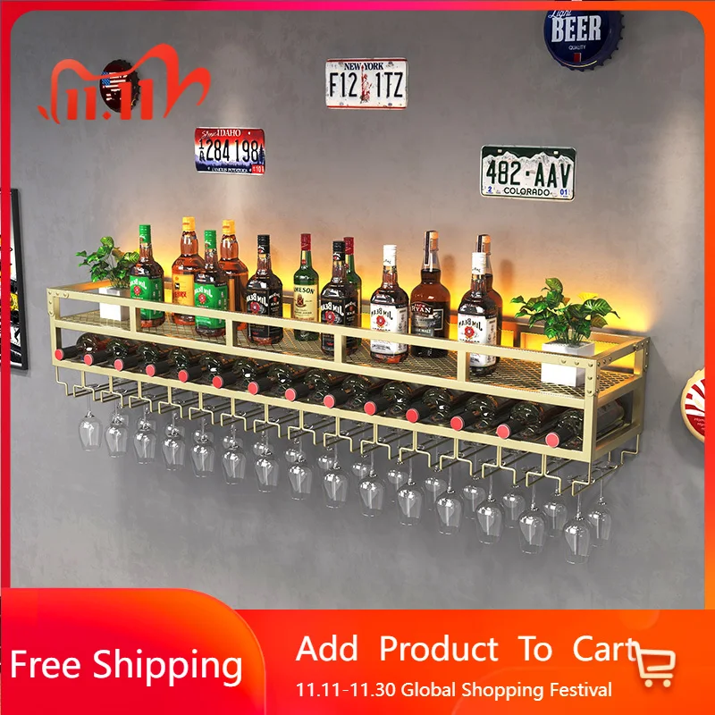 

Wall Standing Bar Cabinet Wine Rack Shop Drinks Restaurant Bar Cabinet Wine Rack Display Botellero Vino Drinking Bar Furniture