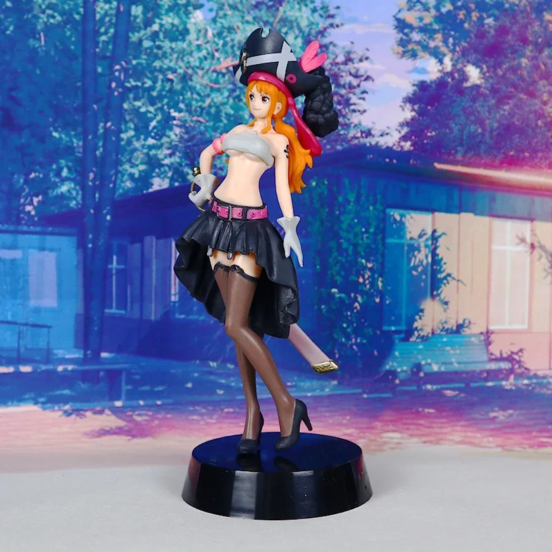 19cm ONE PIECE FILM RED Anime Standing Nautical Nami Action Figure PVC Sculpture Series Model Collection Desktop Children's Toys