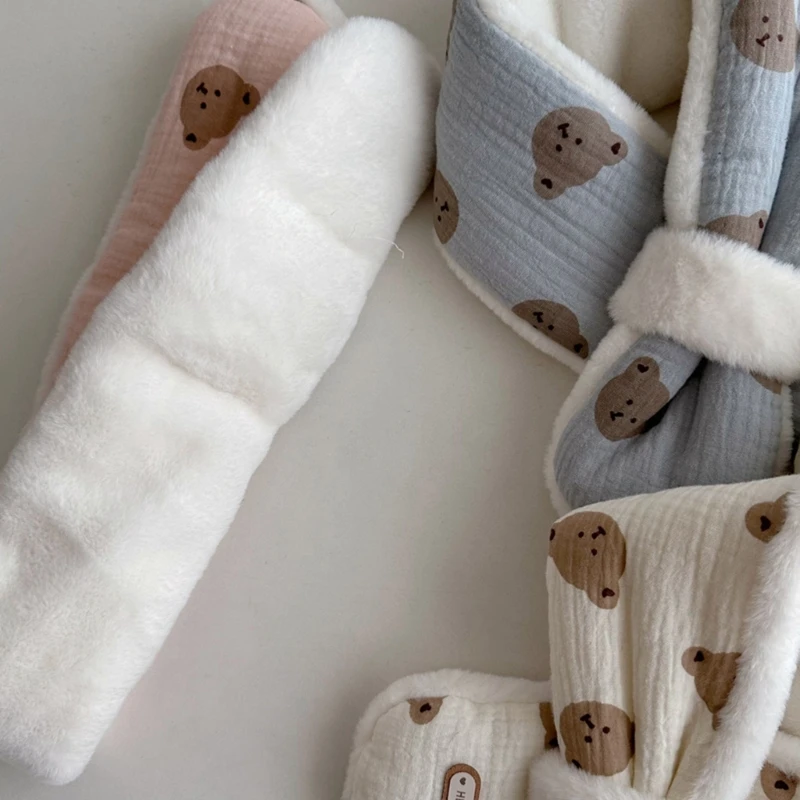 Cartone animato orso inverno caldo bambino sciarpa cotone peluche ragazzi ragazze scialle moda stile coreano bambini antivento fazzoletto da collo all'aperto