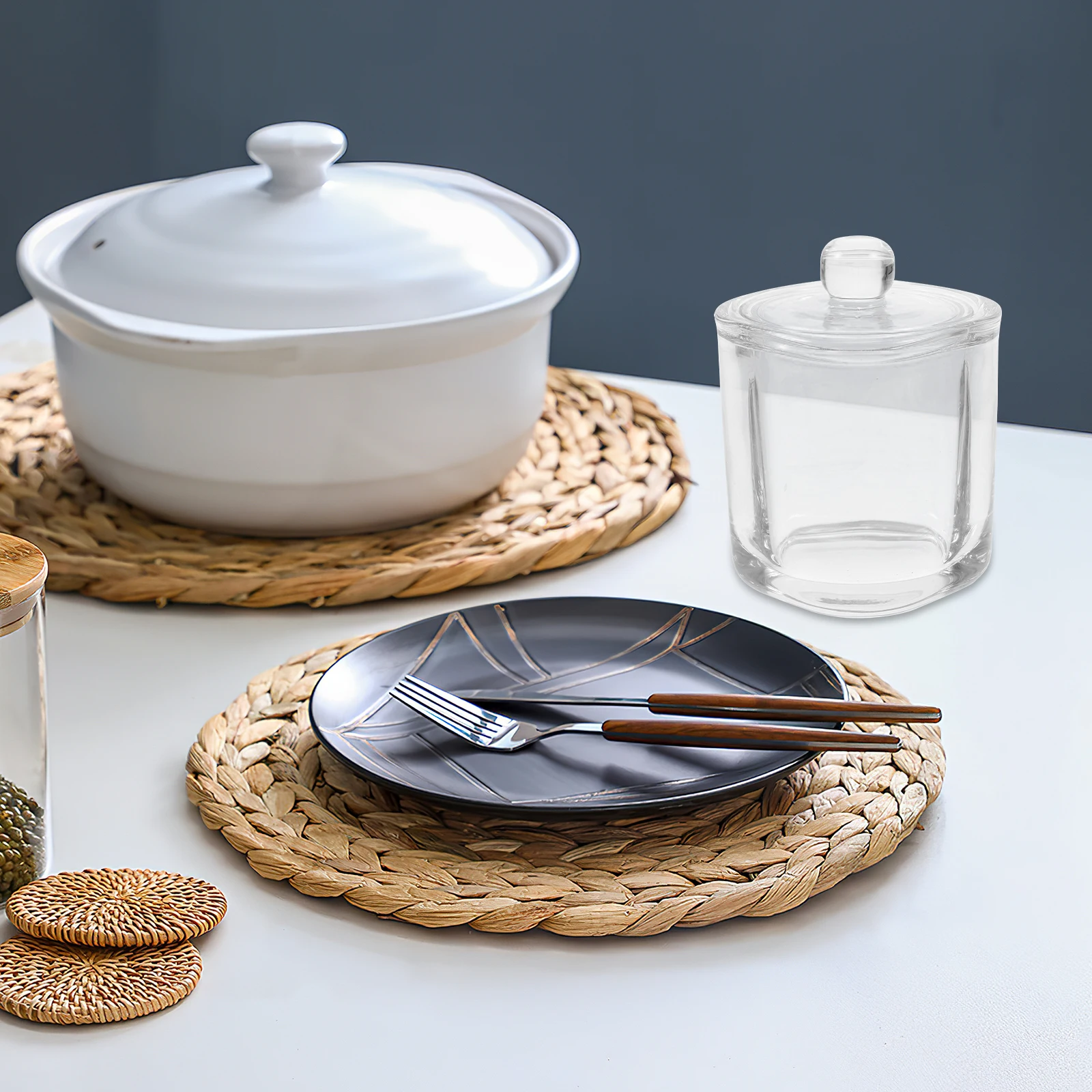 

Large Transparent Glass Candy Jar Airtight Lid Multi-Purpose Storage Jar for Nuts Pastries Tea Loose Leaves Organizer