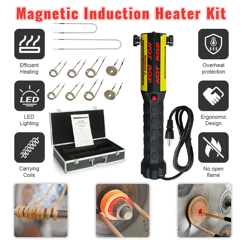 

Solary Heat Induction Tool - 1000W 110V Handhled Heat Induction Tool with 10 Coils, Rusty Screw Removing Tool