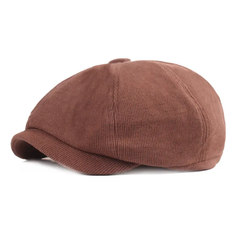 2024 Autumn and Winter Cotton Solid Newsboy Caps Men Flat Peaked Cap Women Painter Beret Hats 105