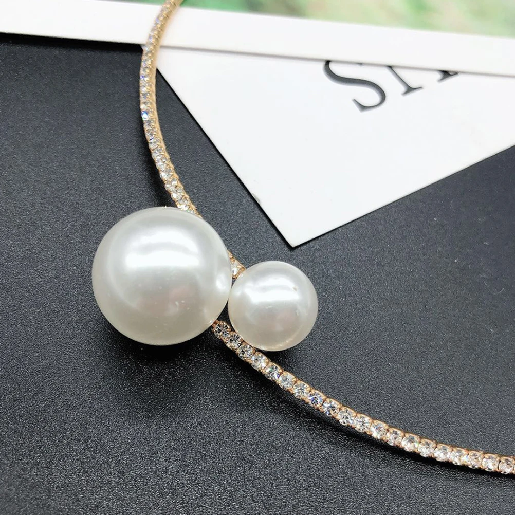 

2 Pcs Necklace Bracelet for Girlfriend Wedding Bangle Bracelets Full Accessories Bride Prom