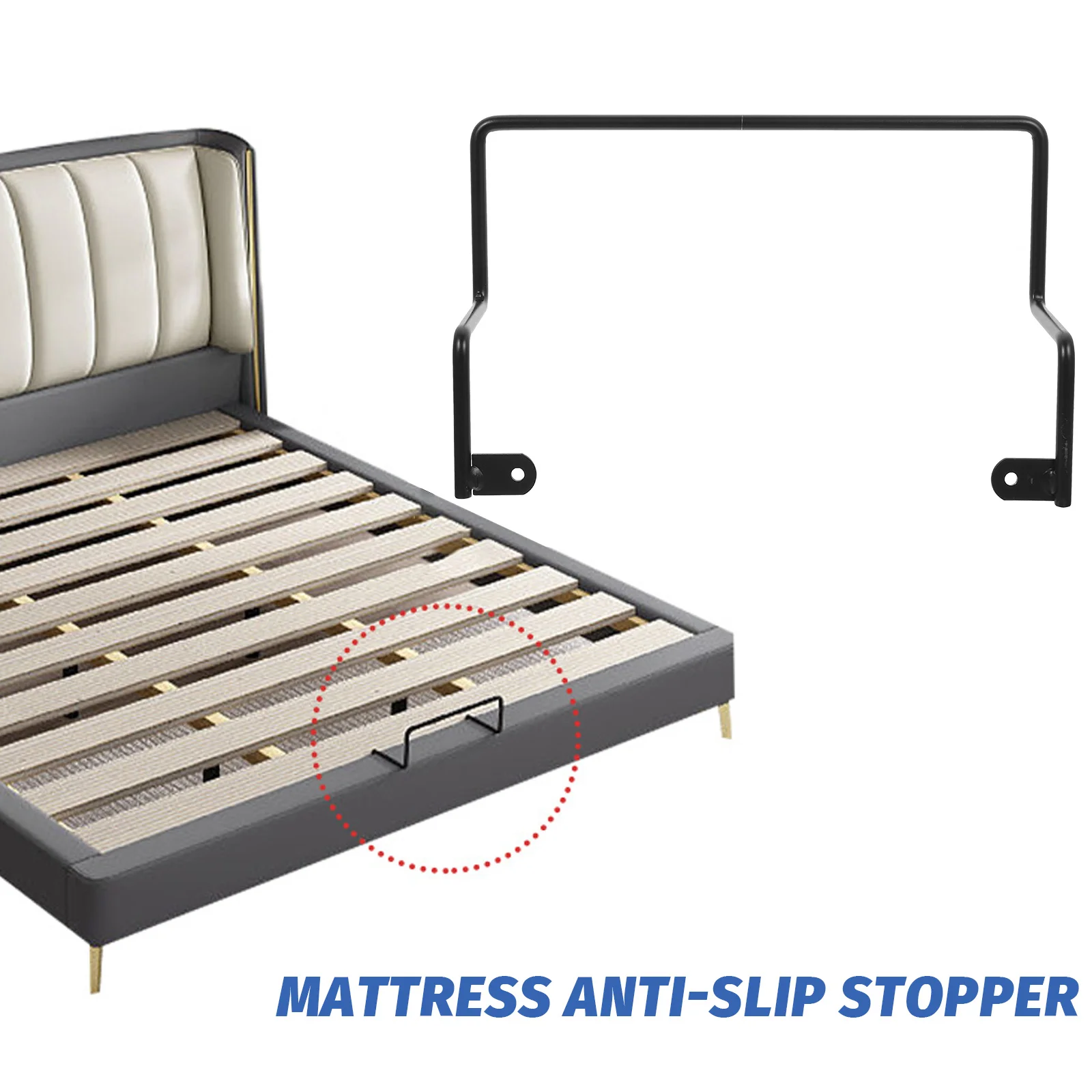 Mattress Anti-slip Baffle Bed Shelf Slide Rail Stoppers Prevent Sliding Gripper