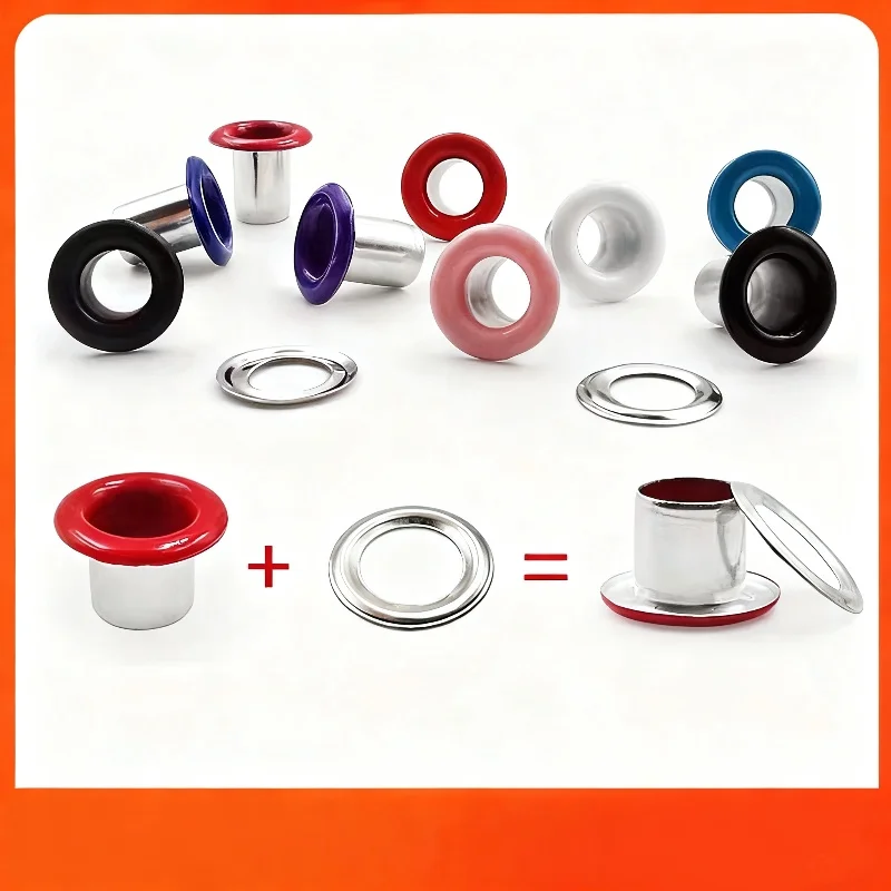 301Pcs 5mm Color Stainless Steel Eyelets with Mini Washers, for Paper, Banner, Dress, Belt, Tags, Rivets