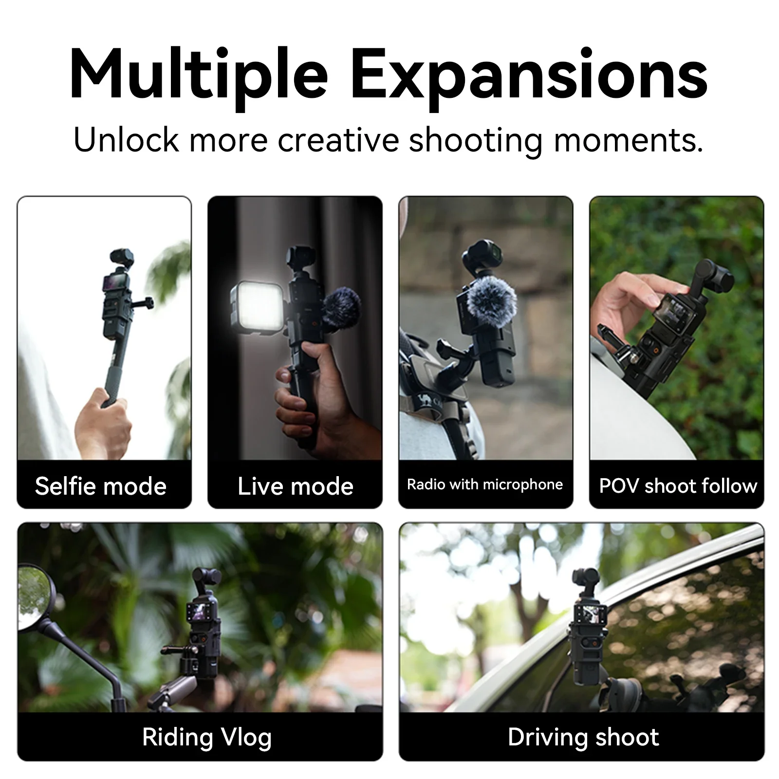 إطار TELESIN متعدد الوظائف لملحقات DJI OSMO Pocket 3 محول توسيع خفيف الوزن وسريع الإصدار مع حذاء بارد مزدوج