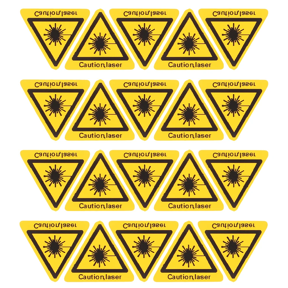 30 Pcs Laser Safety Signs Bright Lighting Sticker Caution Warning Decal Stickers