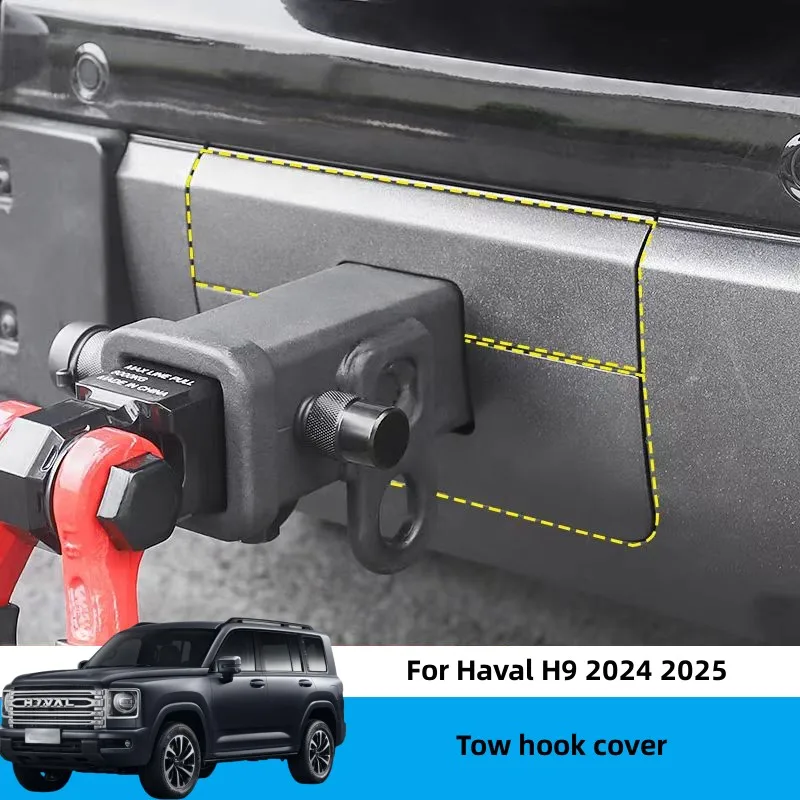 Car Rear Tow Hook Cover Rear Bumper Trailer Hook Protection Cover For Haval H9 2nd 2024 2025 Car Accessories