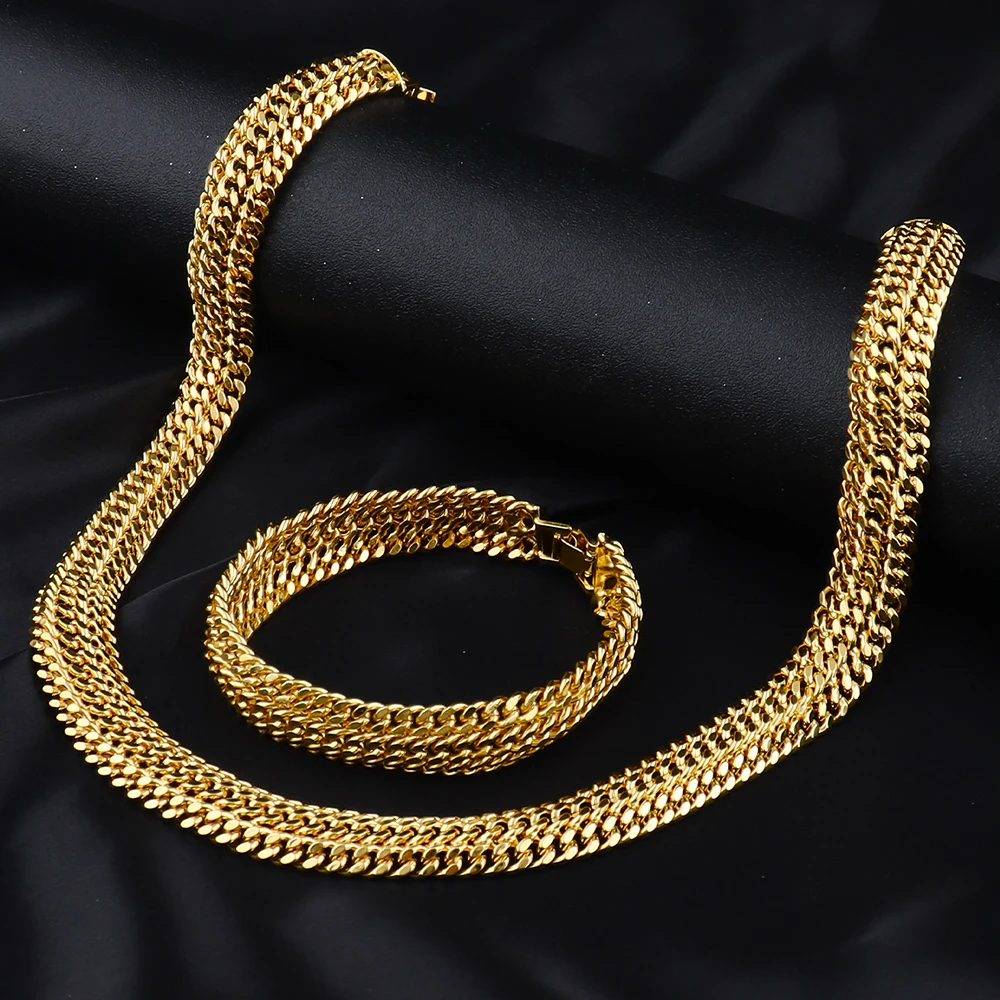 316l-stainless-steel-thick-chain-necklace-bracelet-set-for-women-new-punk-18k-gold-plated-waterproof-jewelry-set-gift-party