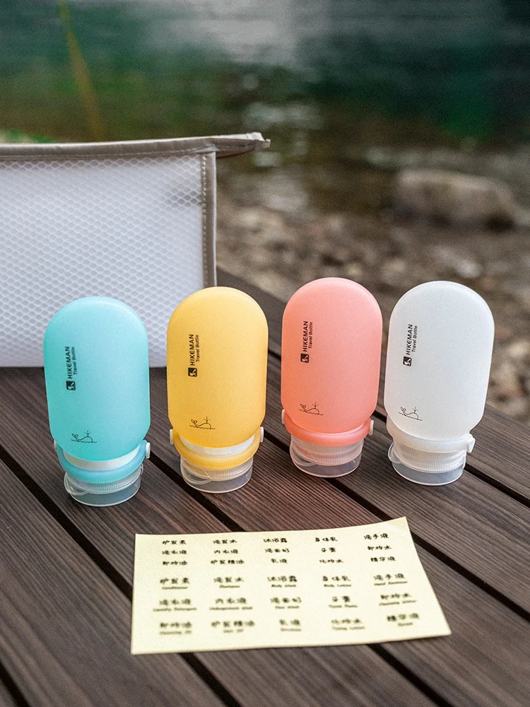 4Pcs/set 60ml Soft Silicone Lotion Container Portable Travel Refillable Bottle Shampoo Cosmetic Bottle