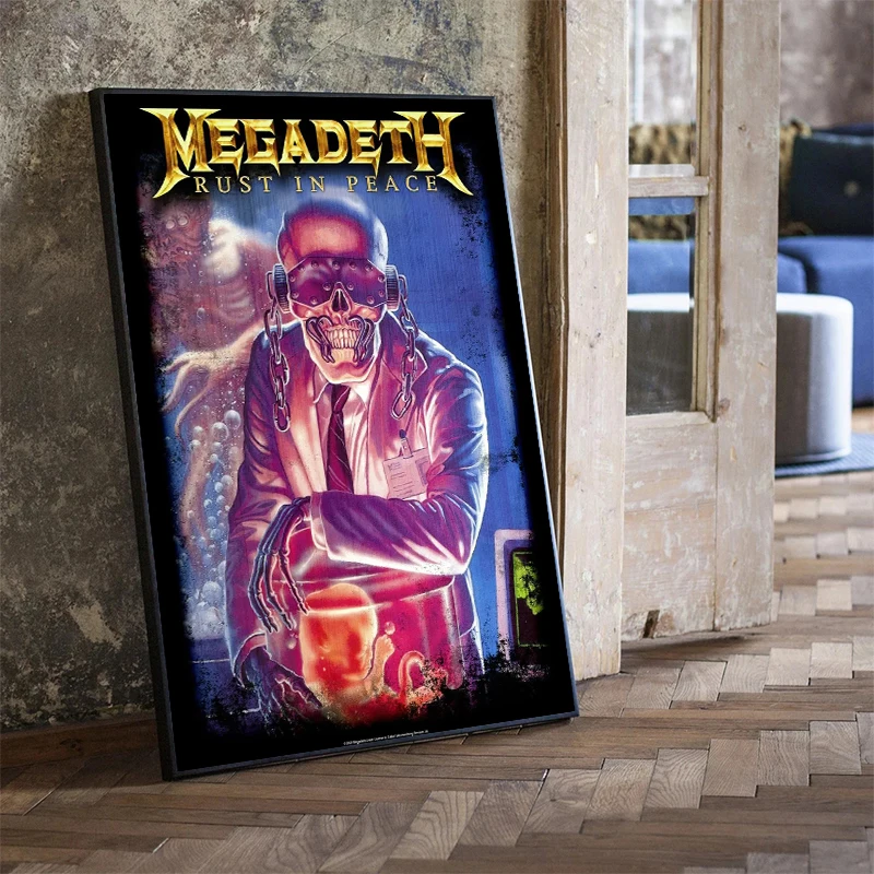 Vintage Heavy Metal Rock Band Megadeths Album Poster Canvas Painting and Prints Hip Hop Singer Wall Art for Home Room Decor Gift