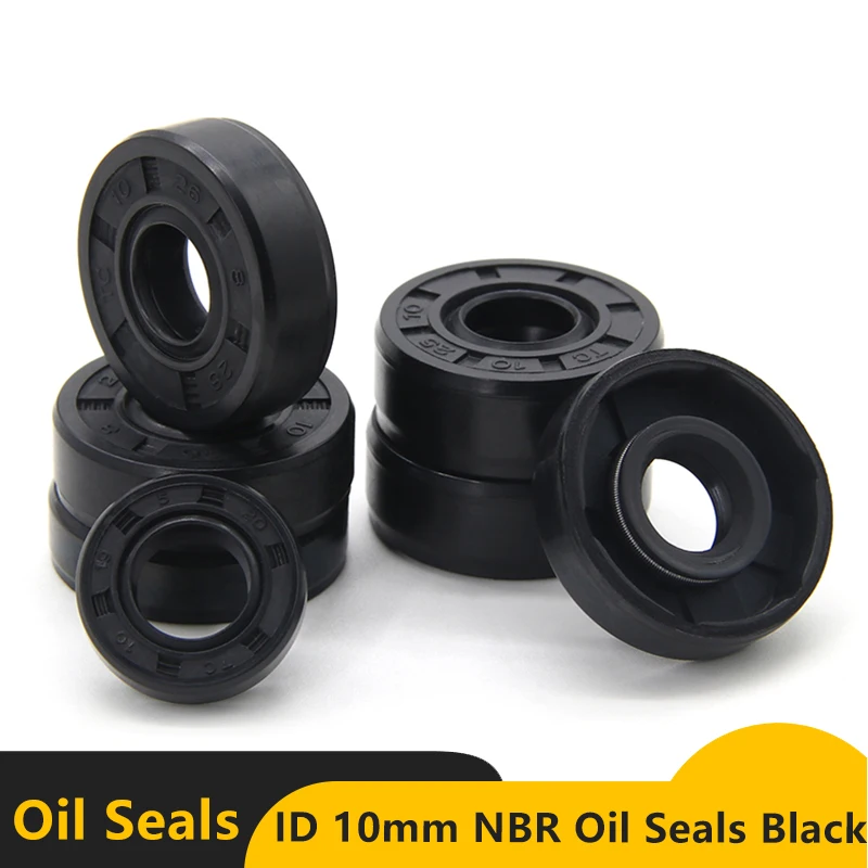 2/5pcs NBR Oil Seal ID 10mm TC-10*17/18/19/20/22/25/26*5/7/8/10mm Nitrile Rubber Shaft Double Lip Oil Seals Gasket