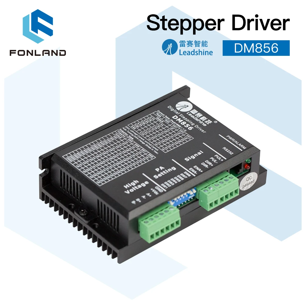 

Fonland Leadshine DM856 2 Phase Stepper Driver 0.5A-5.6A for 57 60 Stepper Motor Nema23 Nema34 MotorController Engraving Machine