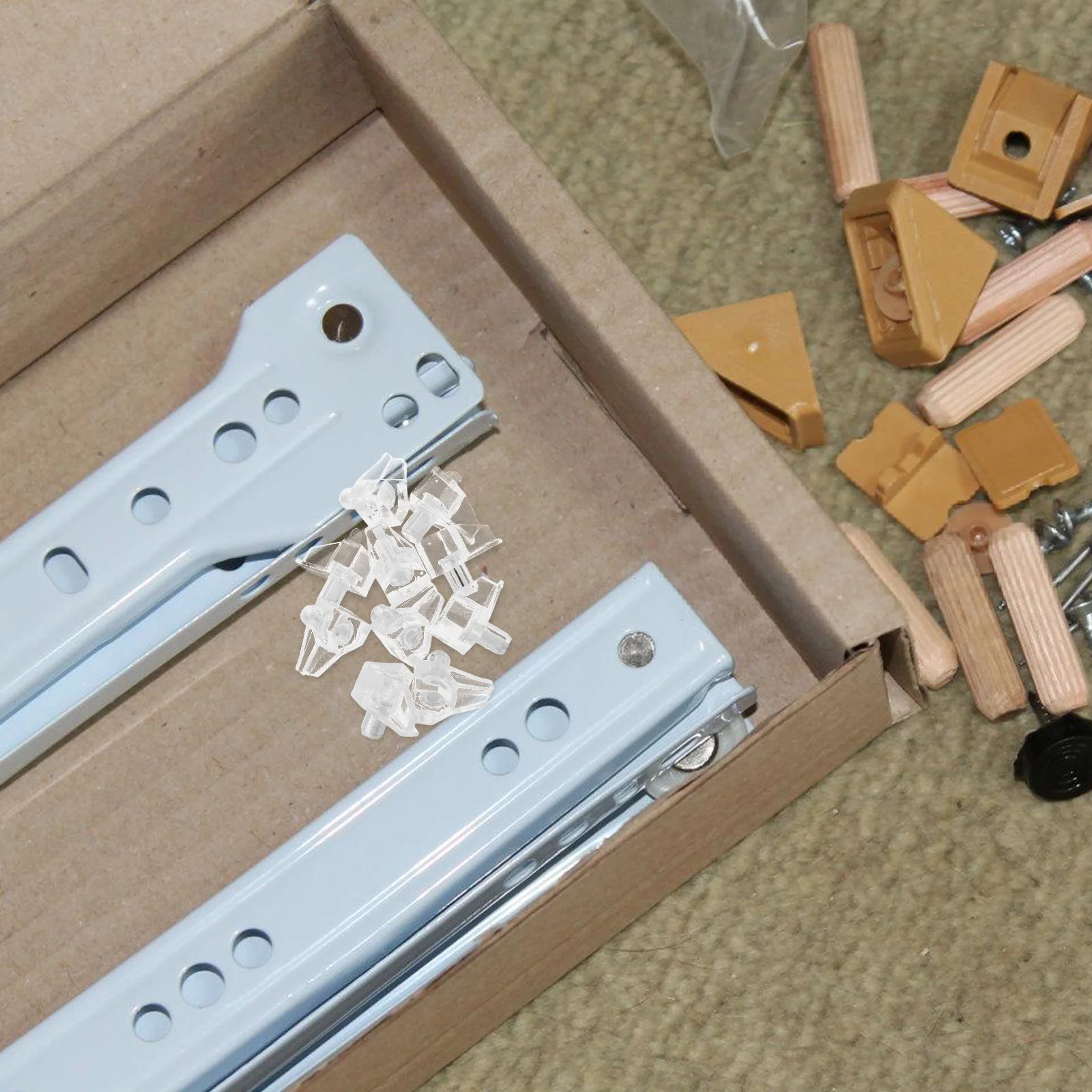 

500Pcs Clear Plastic Shelf Holders Support Pegs Cabinet Replacement Pins for Kitchen Furniture Bookcase Support Pegs