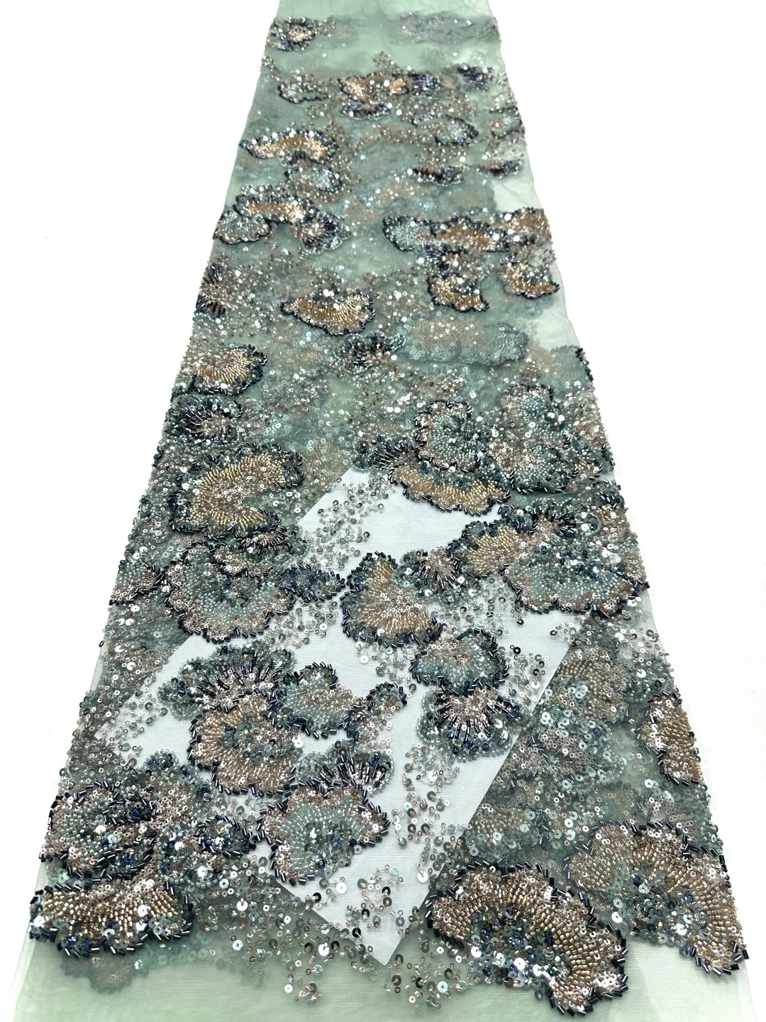 

2026 African Lace Fabric Sequins Beaded Embroidery Groom Nigerian Bridal High Quality French Tulle Lace Fabric For Wedding Party