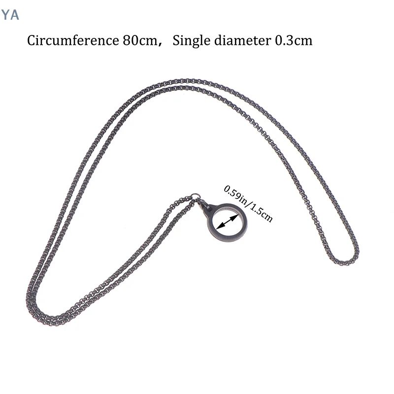 Cordón antipérdida para bolígrafo, cadena metálica portátil anticaída, cordón de metal tipo collar, cadena de hueso de serpiente con anillo de goma.