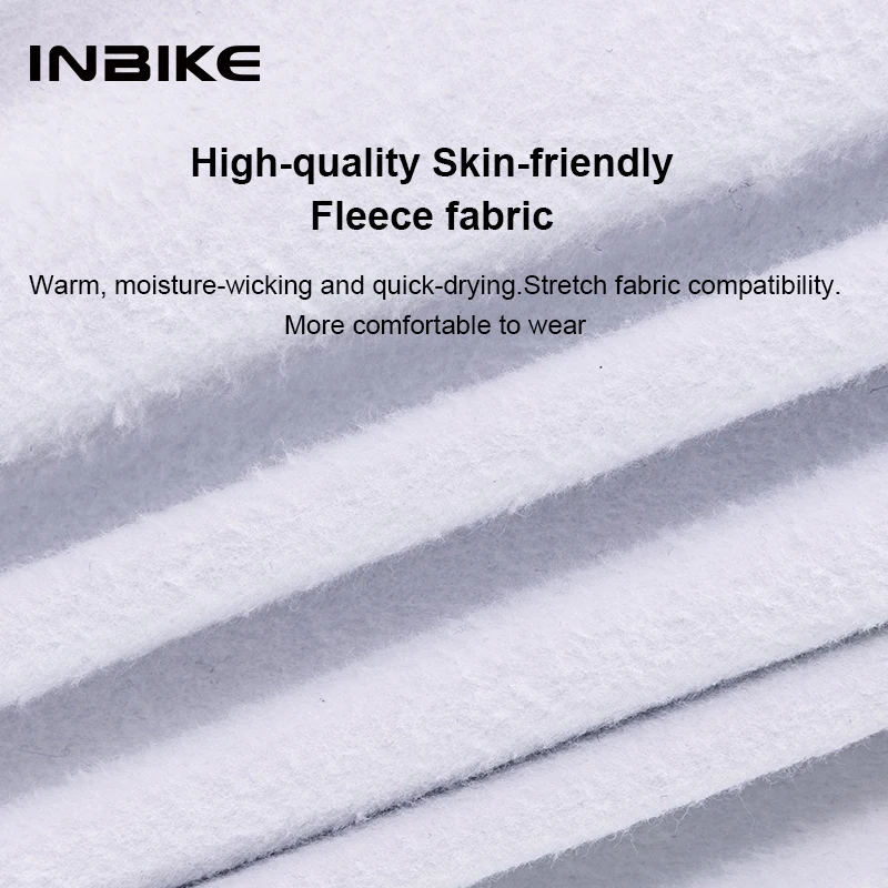 INBIKE Fleece Men\'s Long Sleeve Cycling Jersey Bike Clothing Winter Thermal Top Shirts Full Zipper Riding Clothes with 3 Pockets