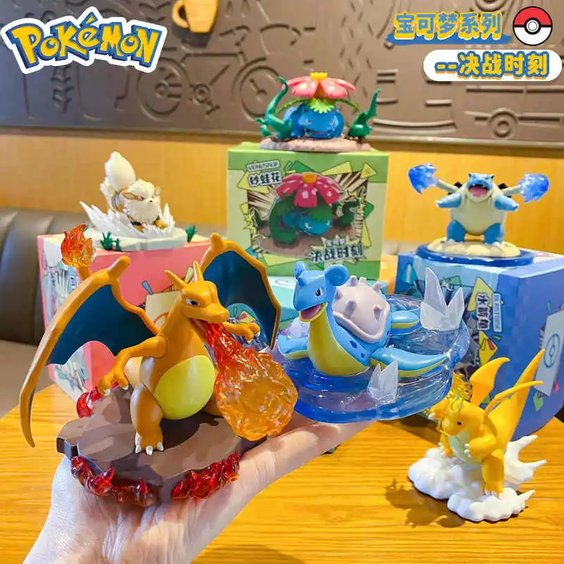 Оригинальные фигурки из серии Pokemon Battle Moment: Венузавр, Чаризард, Бластойз, модель игрушечной фигурки, подарок на день рождения