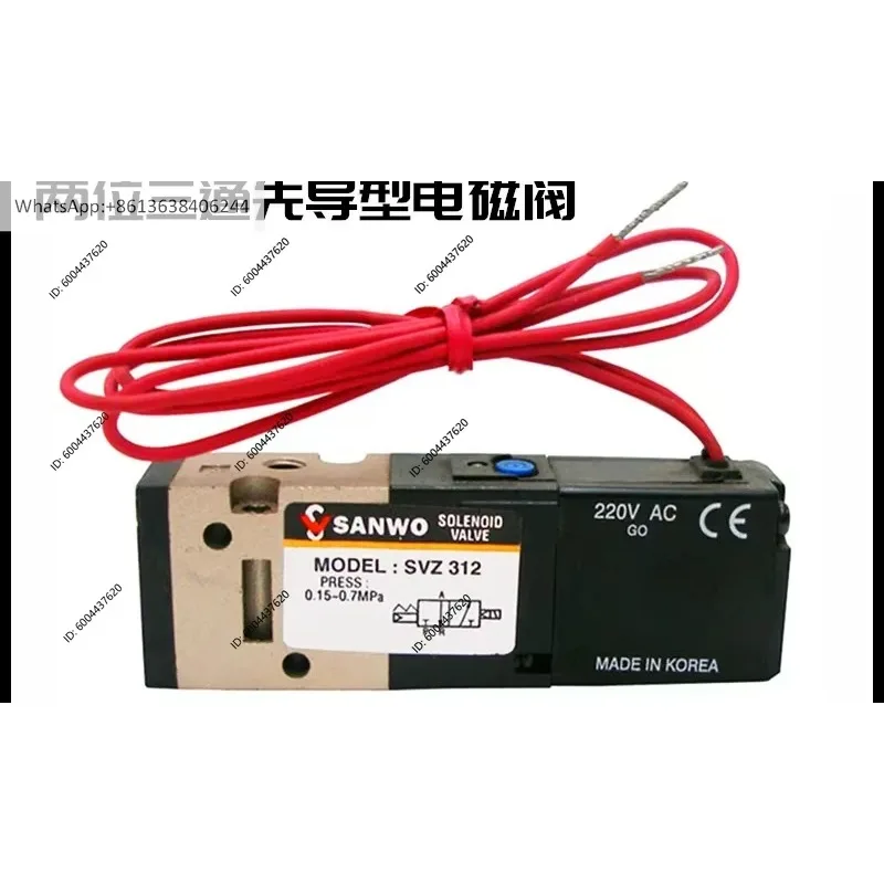 Válvula solenoide Sanhe SVZ312-4G-M5/SVZ322-5G de dos posiciones y 3 vías, válvula piloto original Sou-th SANWO
