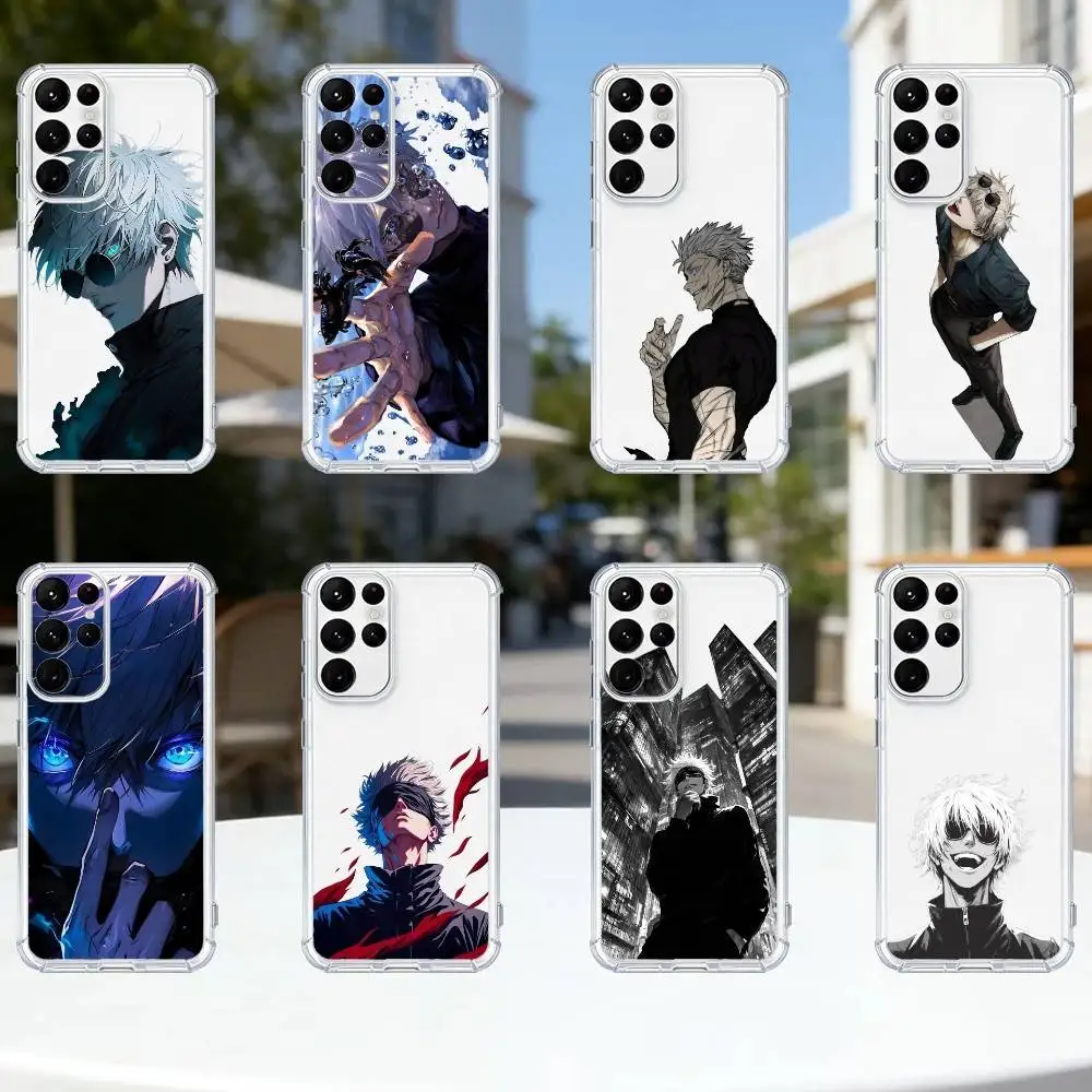 Funda Transparente para Teléfono J-Jujutsu Satoru G-Gojo Compatible con Samsung S25, 24, 21, 22, 23, 30, Ultra, 20, Plus, Fe, Lite, Note