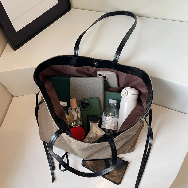 Casual Vintage frauen Schulter Tasche Mode Weibliche Leinwand Tragbare Handtaschen Große kapazität Reise Laptop Tragetaschen für dame – Detail 17