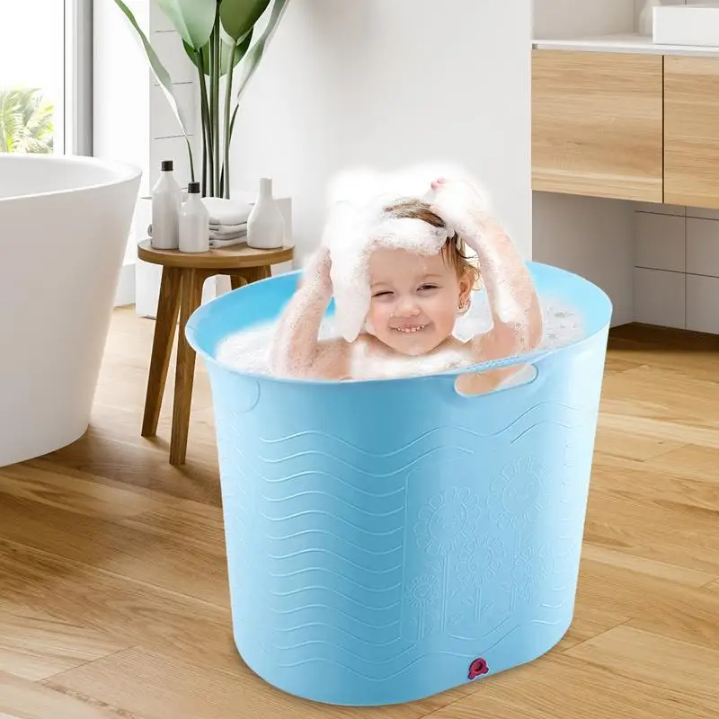 

Baby Bathtub High-Temperature Resistant Children Safe Portable Bathtub With Drainage Bottom Safe Portable Bathtub Travel Large