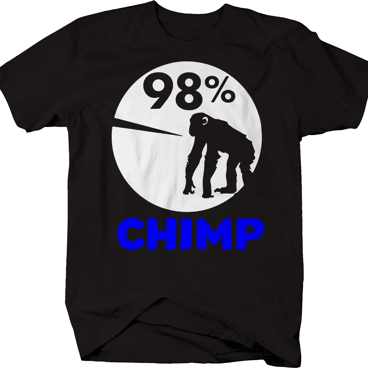 98% Chimp Human Evolution Funny Religion T-Shirt New 100% Cotton Short Sleeve O-Neck T-shirt Casual Mens Top