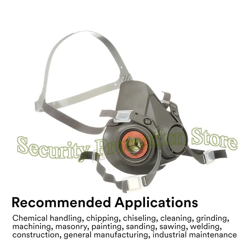 6300 Maschera antigas antipolvere con filtro 6001/6006/occhiali di sicurezza Respiratore antigas a mezza faccia per verniciatura a spruzzo Lucidatura Sicurezza sul lavoro