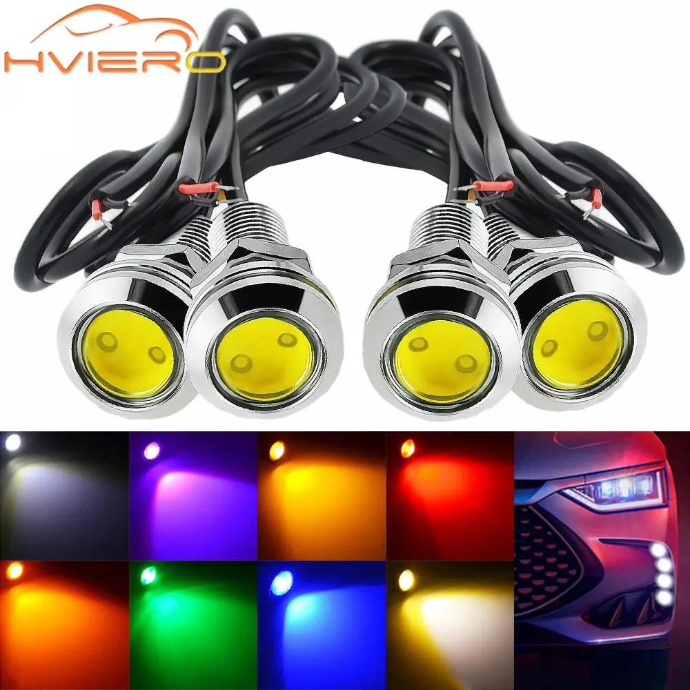 

4pcs Auto DRL12V Led Eagle Eye Silver Shell Bulb DayTime Running Turn Signal Lights 18mm Backup Reversing Parking Lamp Fog Light