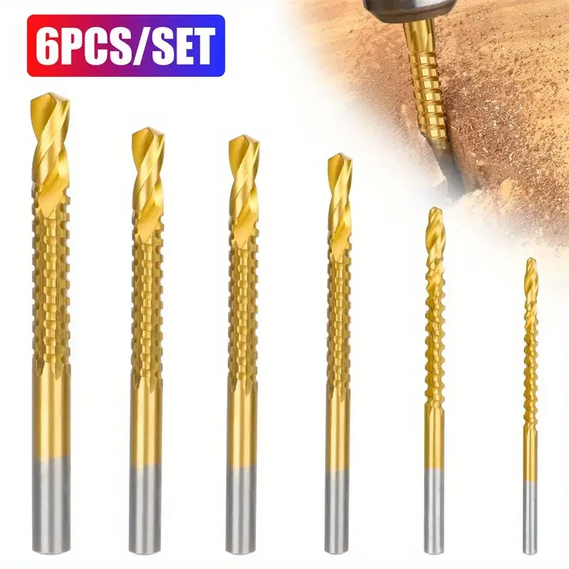 

6PCS HSS4241 high speed steel plated with titanium, beaver saw drill. Wood, drywall, plastic, even metal. Grab any shape your ha
