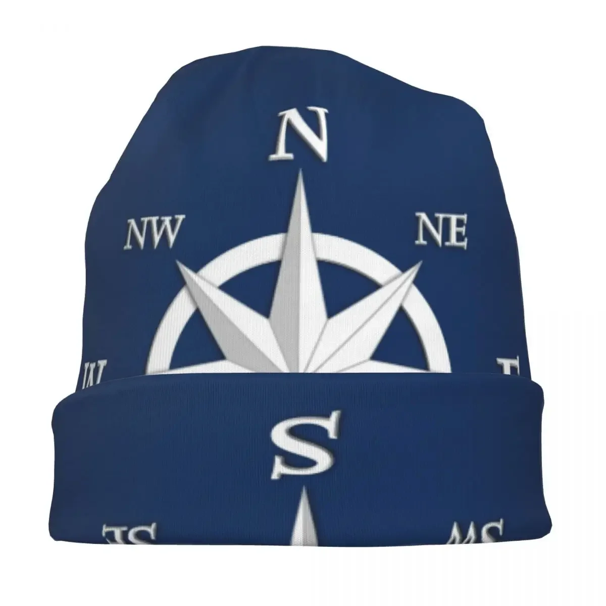 Eight Point Compass Rose Skullies Beanies Hats Goth Unisex Outdoor Cap Warm Multifunction Bonnet Knitted Hat