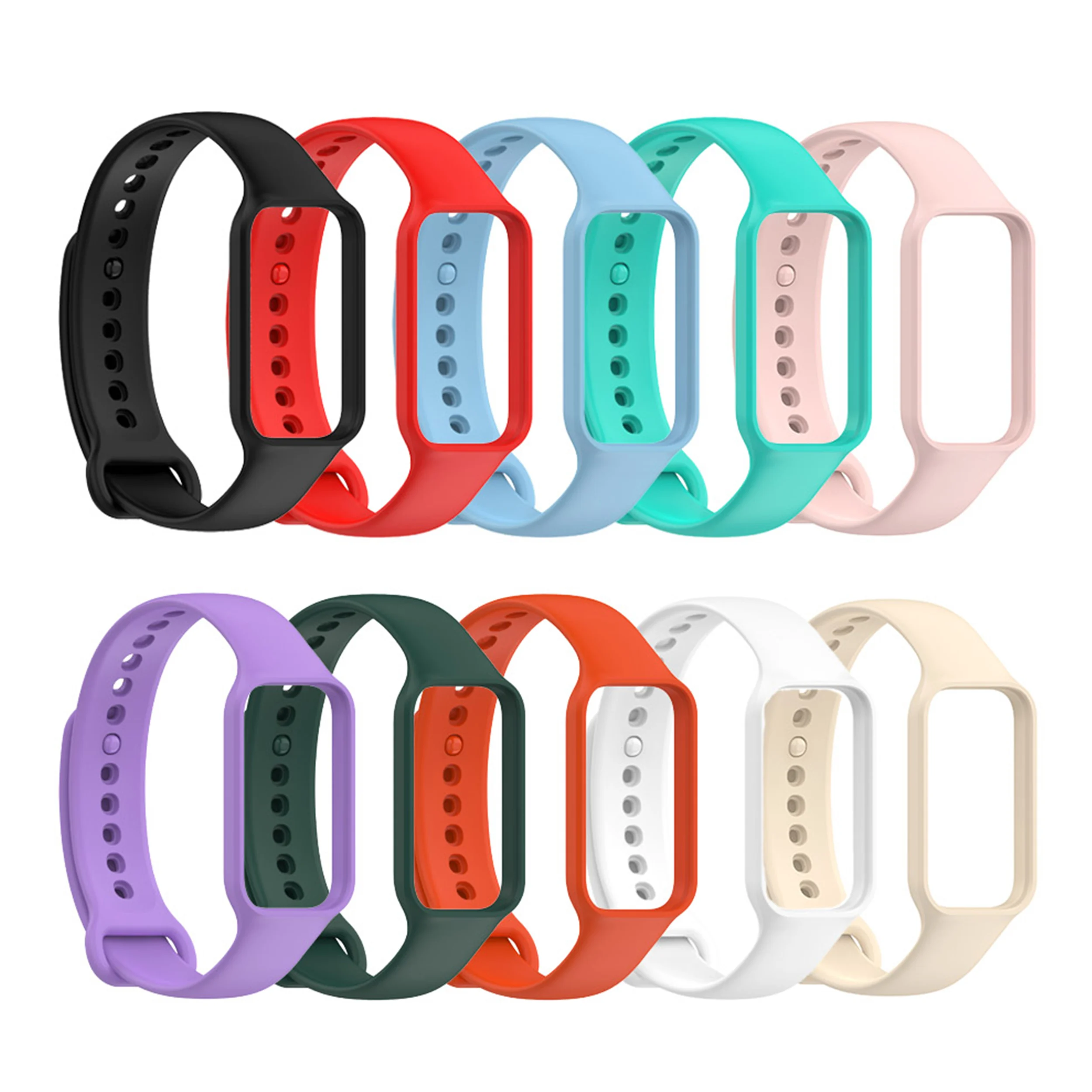 حزام سيليكون لـ Redmi Smart Band 2 / Xiaomi Band 8 Active Strap Replacement Sport band معصمه سوار كوريا