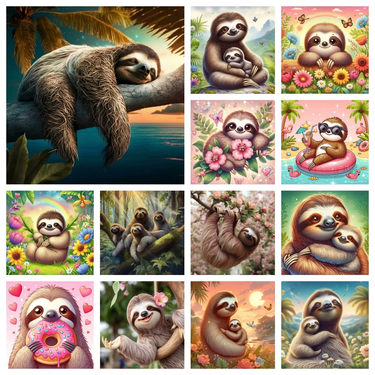 

Sloth AB Diamond Painting Kit Cartoon Cute Animals Diy Diamond Embroidery Art Cross Stitch Kids Hand Gifts Home Decor