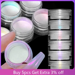 6 Box/Set Pearl Nail Powder Nail Glitter Powder Metal Effect Pigment Colorful Fine Rubbing Dust Metallic Manicure
